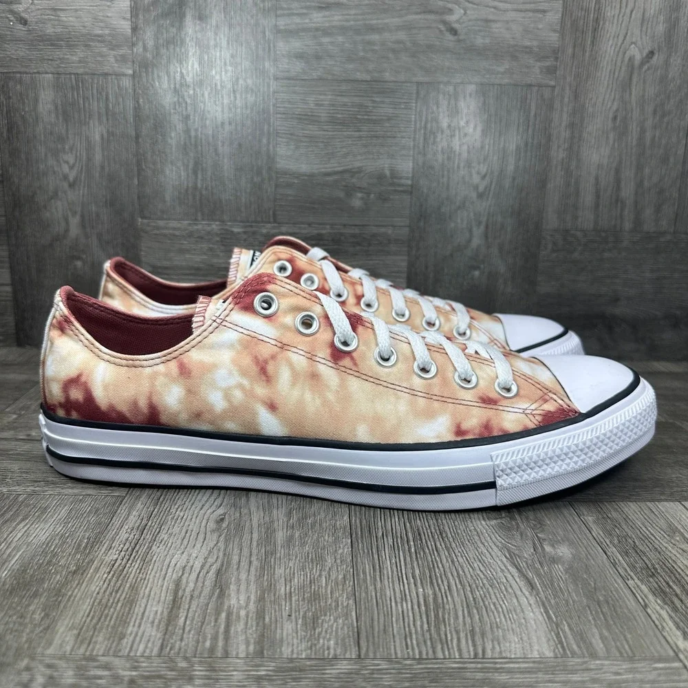 Converse Chuck Taylor All Star Mens 10.5 Tie Dye Orange Burgundy Canvas NEW